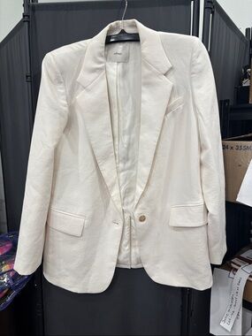 Wilfred Cream Single-Button Tailored Blazer